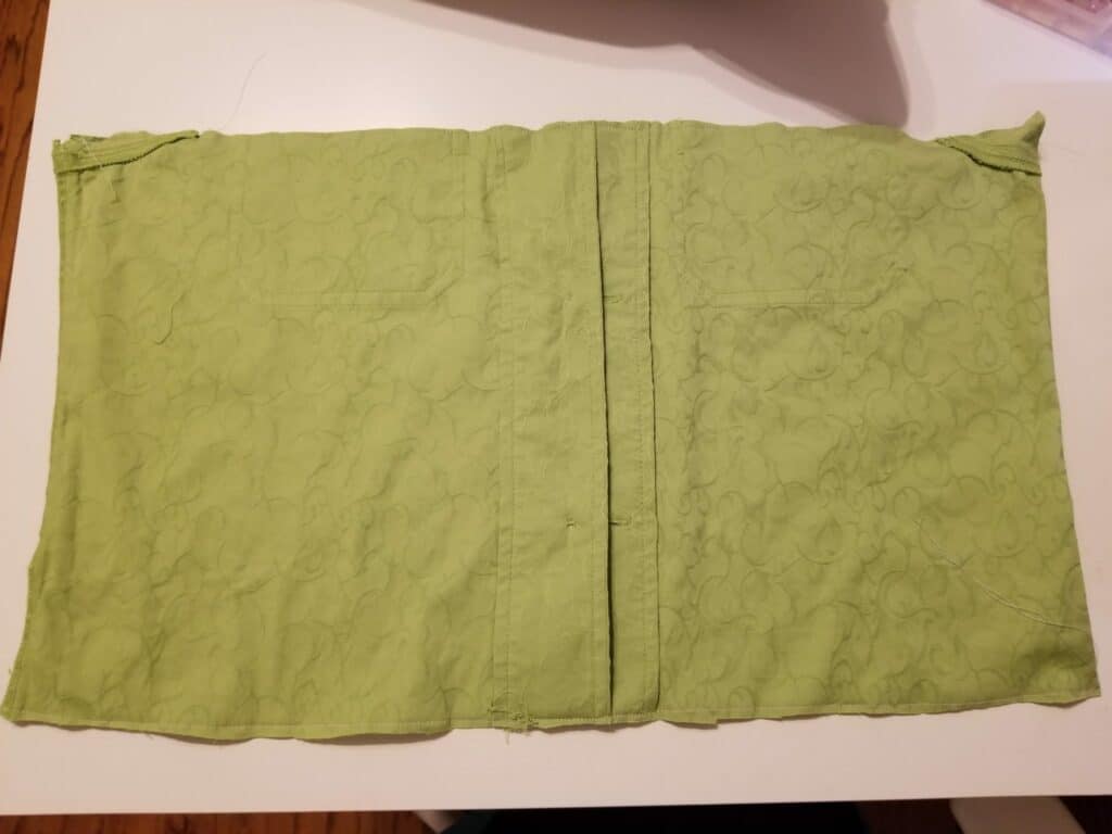 Fabric sewn together for envelope pillow