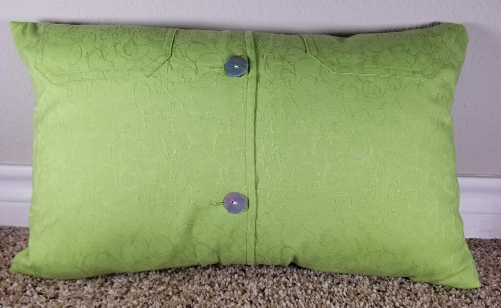 DIY envelope pillow from repurposed shirt