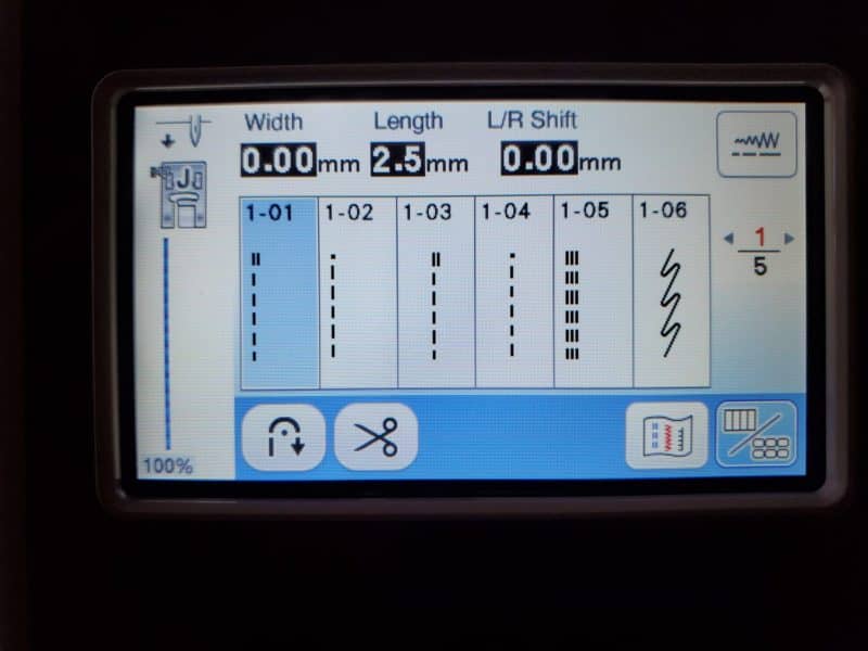 stitch options on the Brother SE625