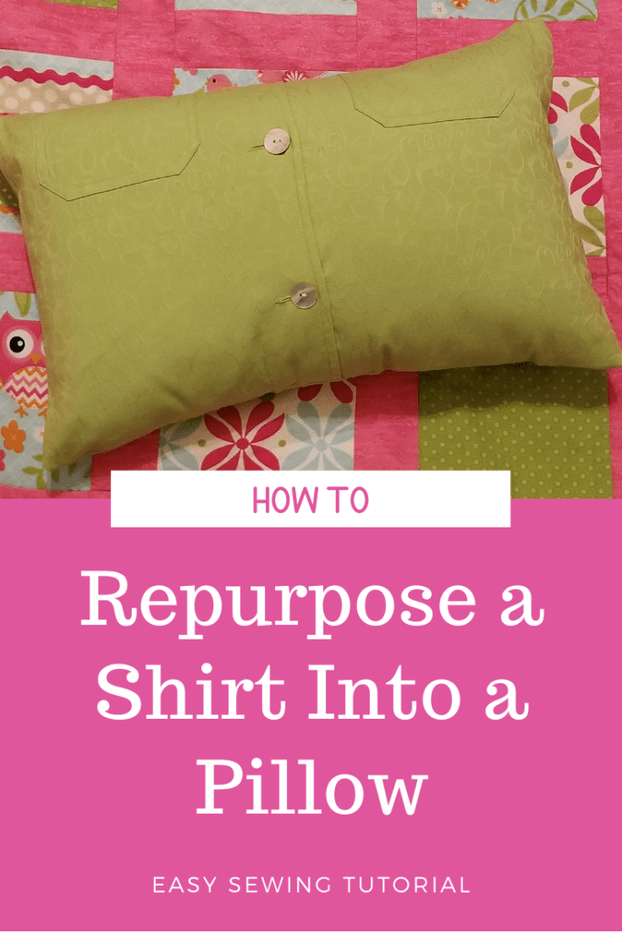 Shirt Refashion to Envelope Pillowcase