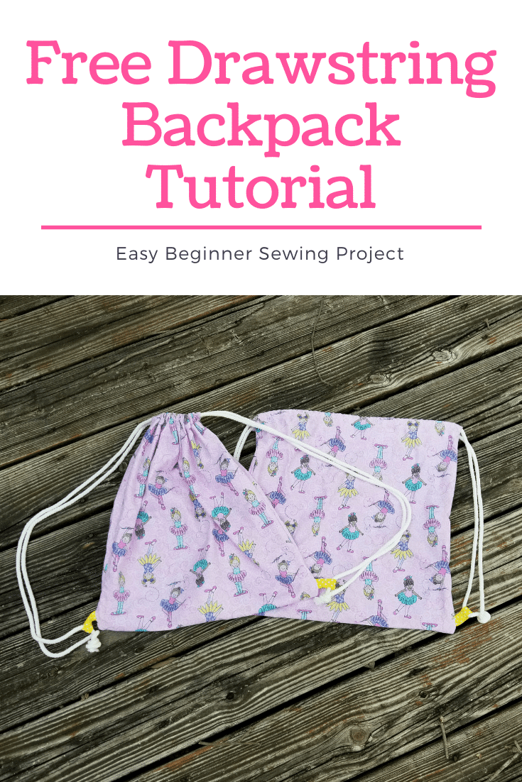 Free drawstring backpack tutorial