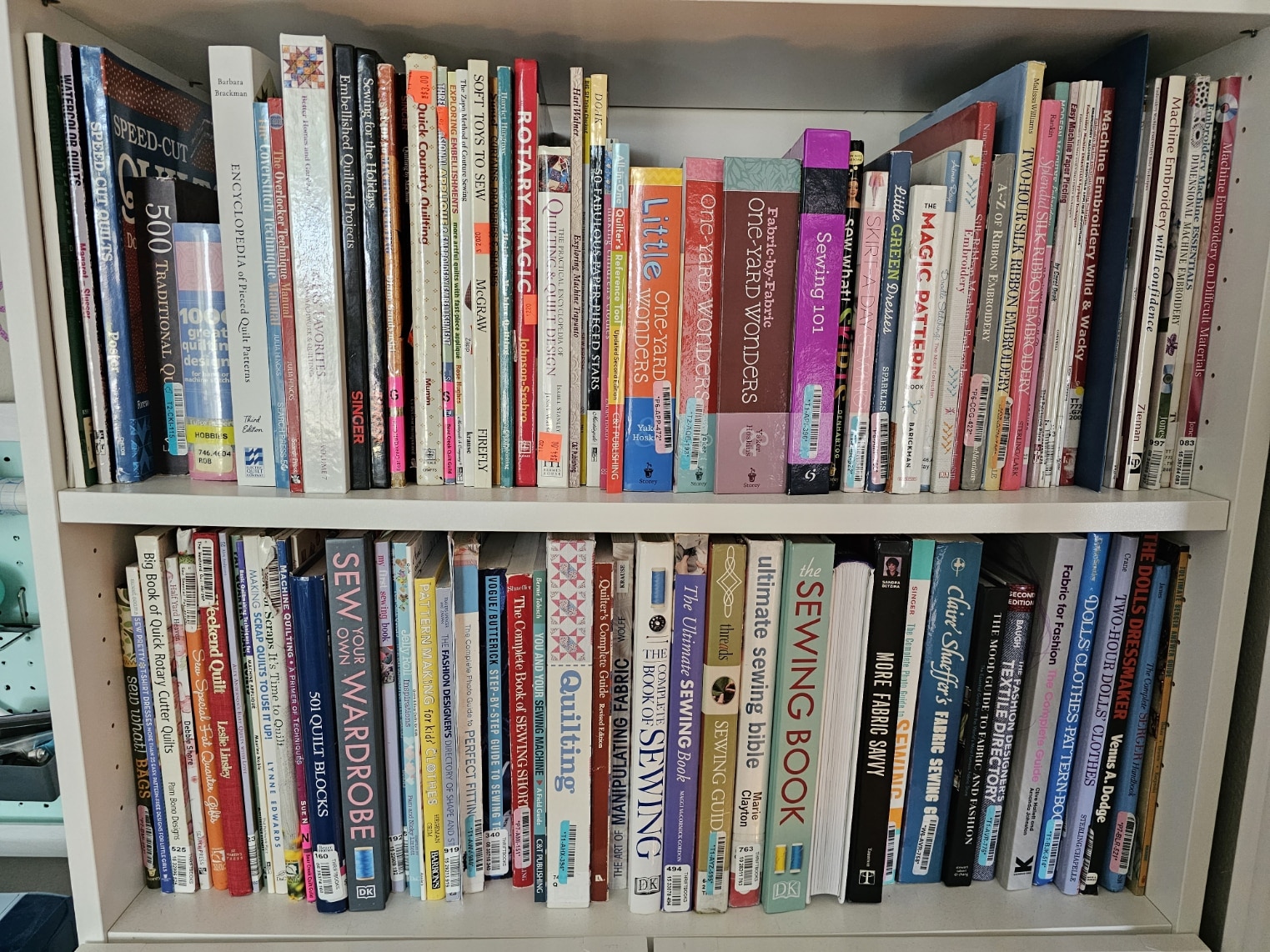 all my sewing books i own