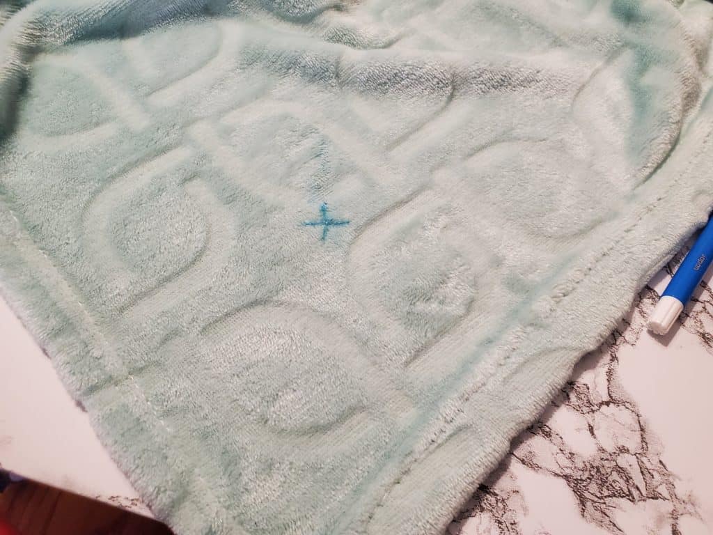 marking blanket with washable marker