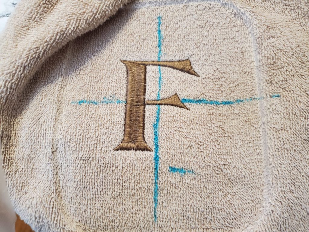 hoop marks left on the towel