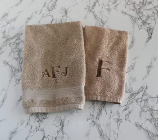 embroidered towels with monograms