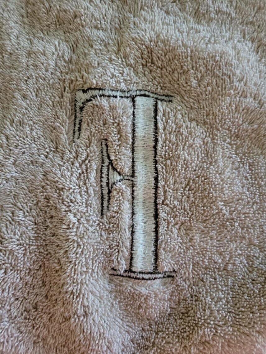 what does the back of an embroidered towel look like?