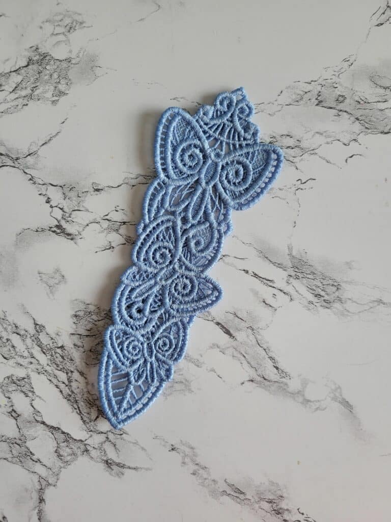 free-standing lace bookmark