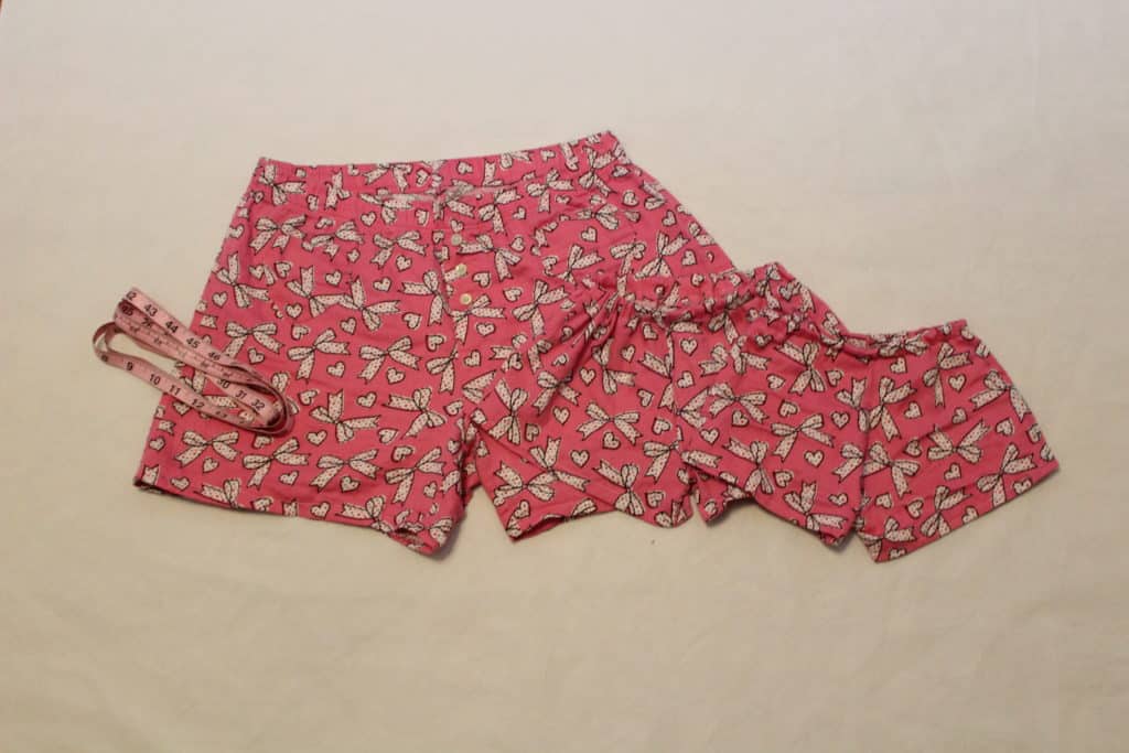 sew pajama shorts for mommy and daughters