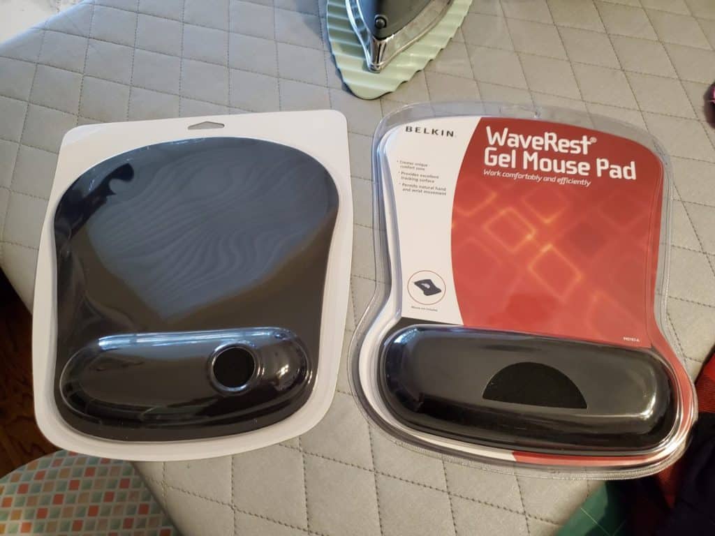 the two mouse pads I used