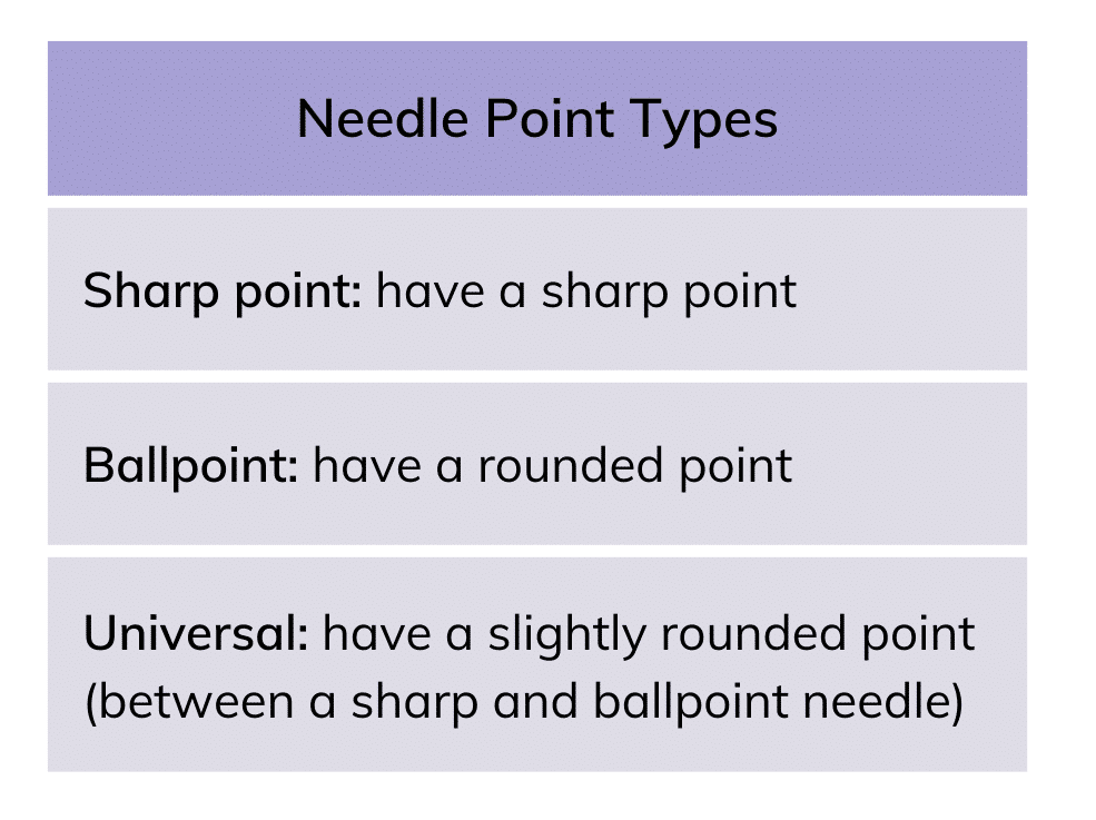 sewing machine needle types