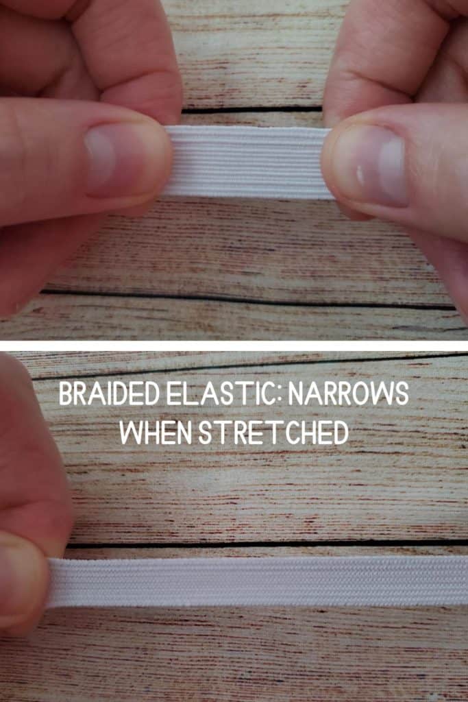 braided elastic narrows when stretched