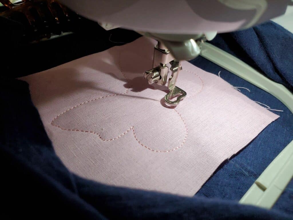 stitch tacking stitch over fabric