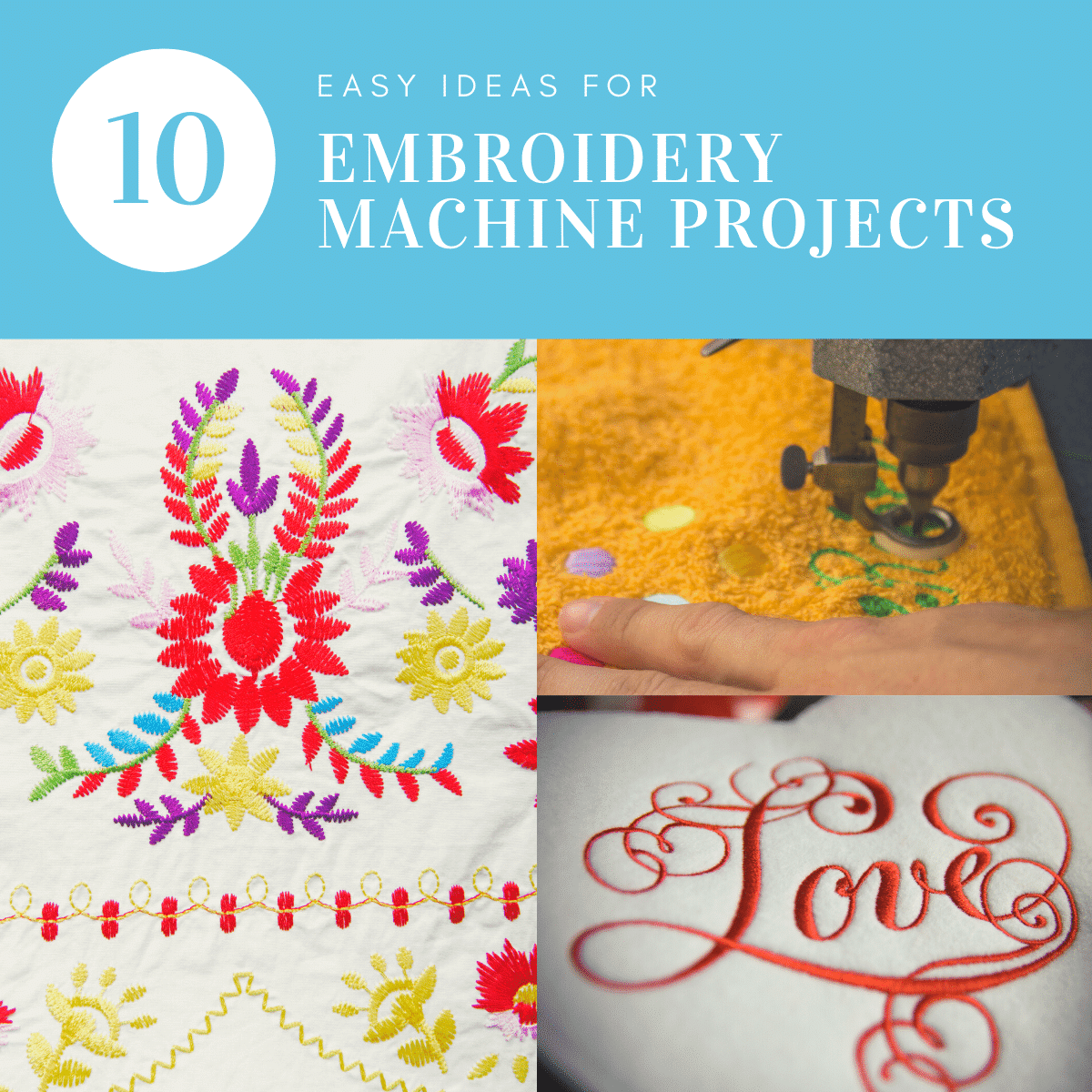 10 Easy Beginner embroidery Machine Projects