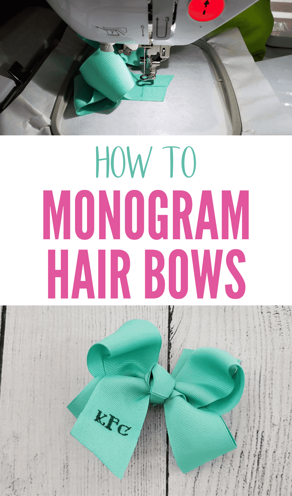 how to monogram hair bows