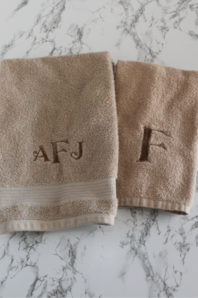 monogrammed towels