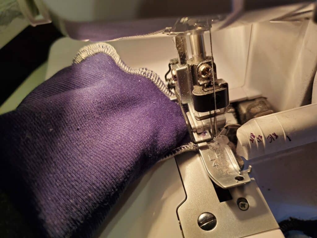 serging to finish the edges