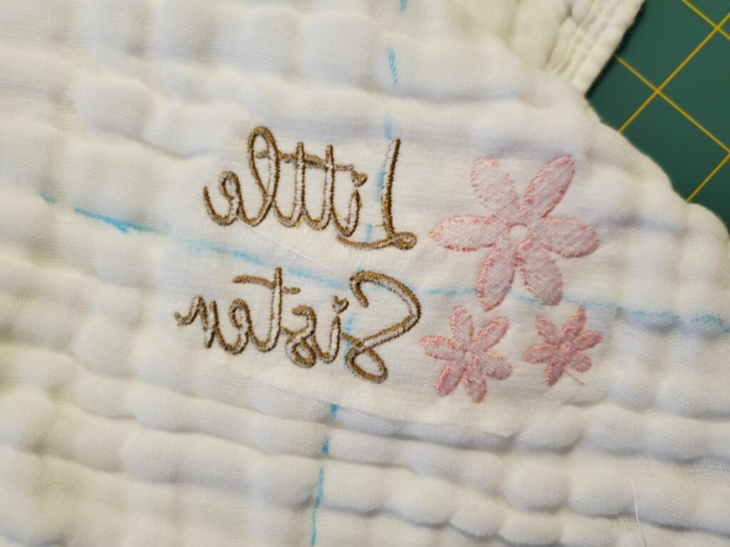 clean up embroidery back