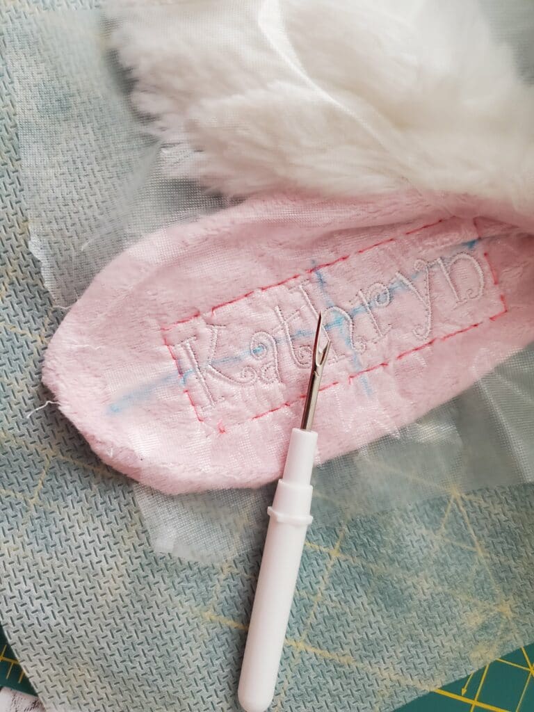 how to remove basting embroider stitches