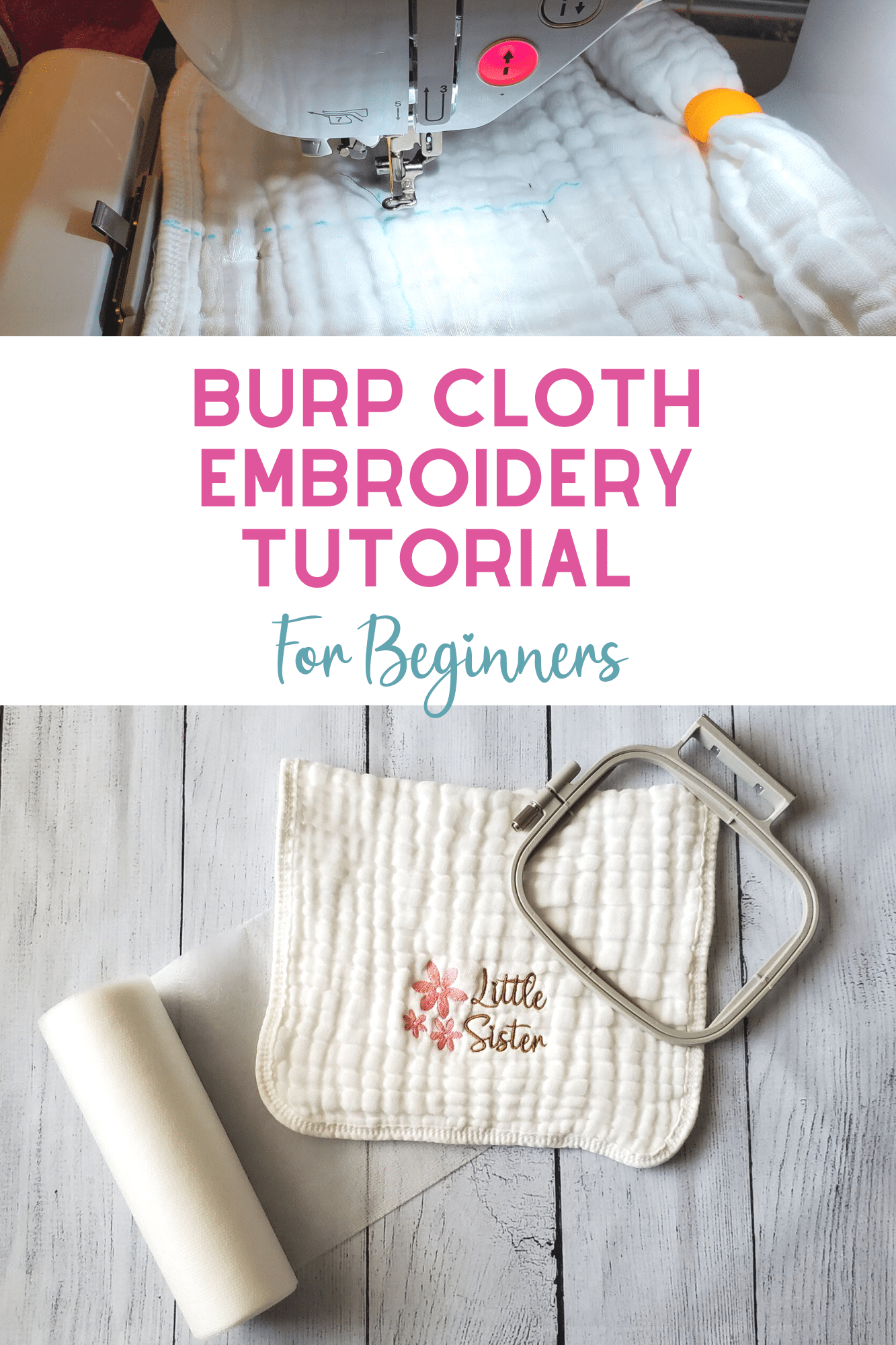 burp cloth embroidery tutorial for beginner