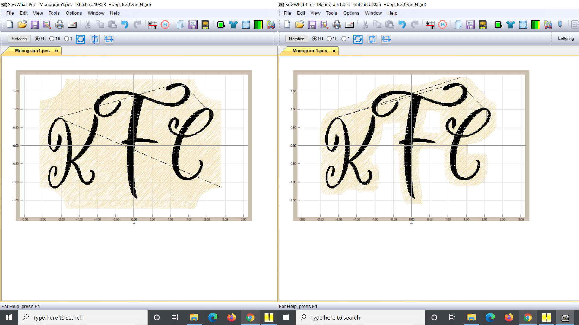 knockdown perimeter design vs surrounding shape