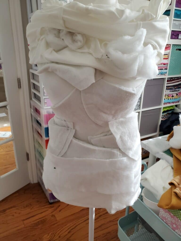 using shoulder pads to stuff the dress from didn't work