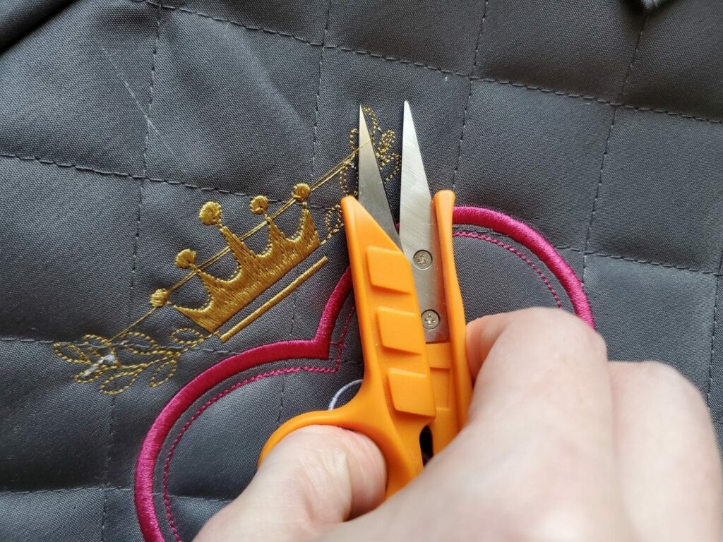 embroidery snips to remove jump stitches