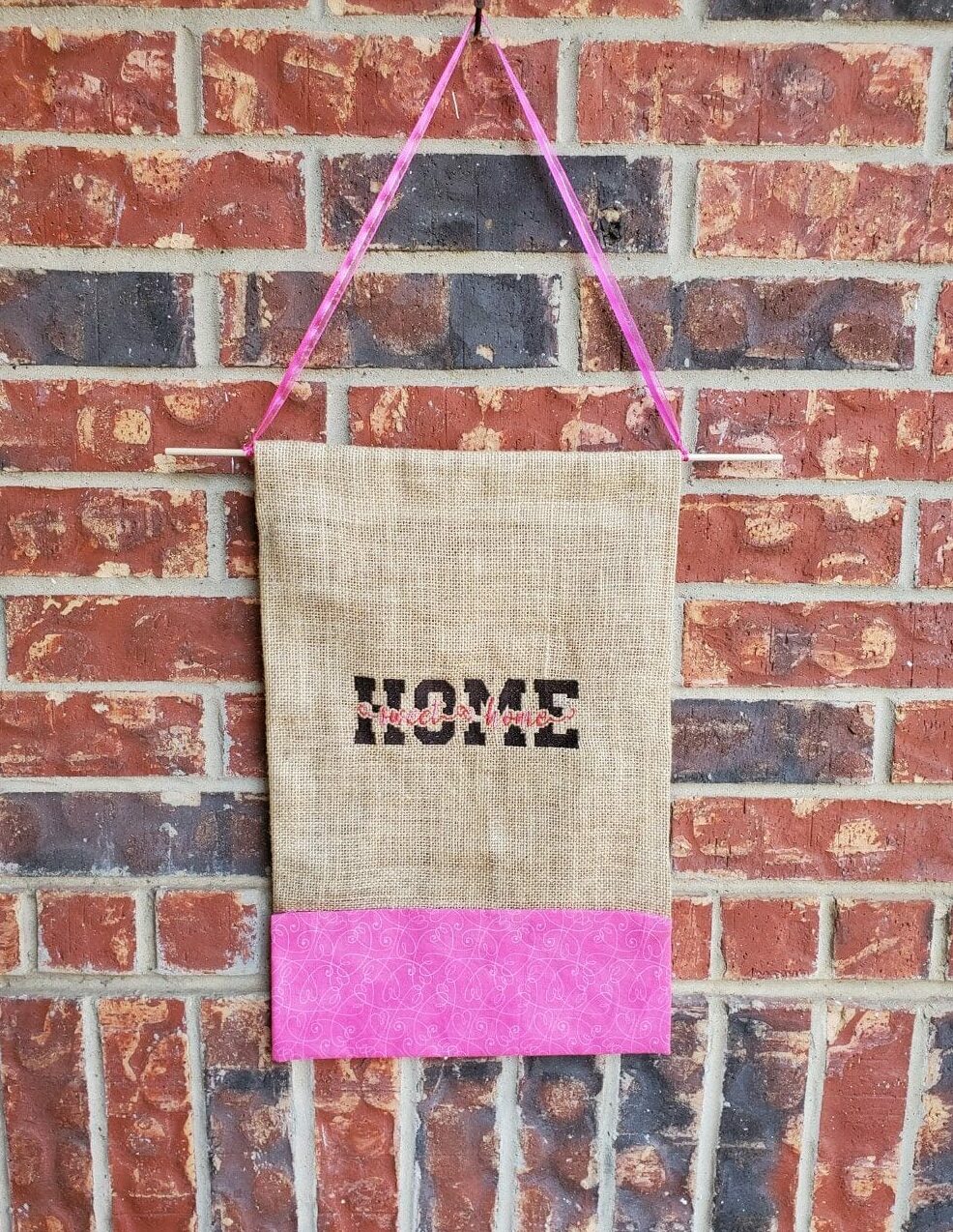 my embroidered burlap sign DIY