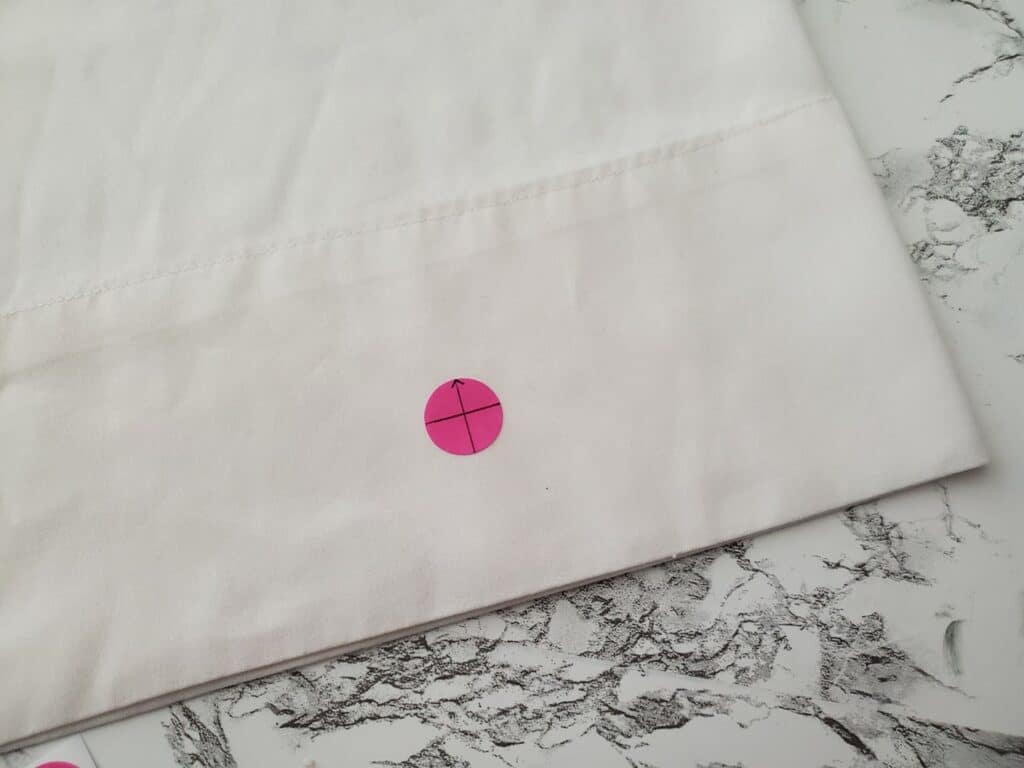 how to place an embroidery target sticker