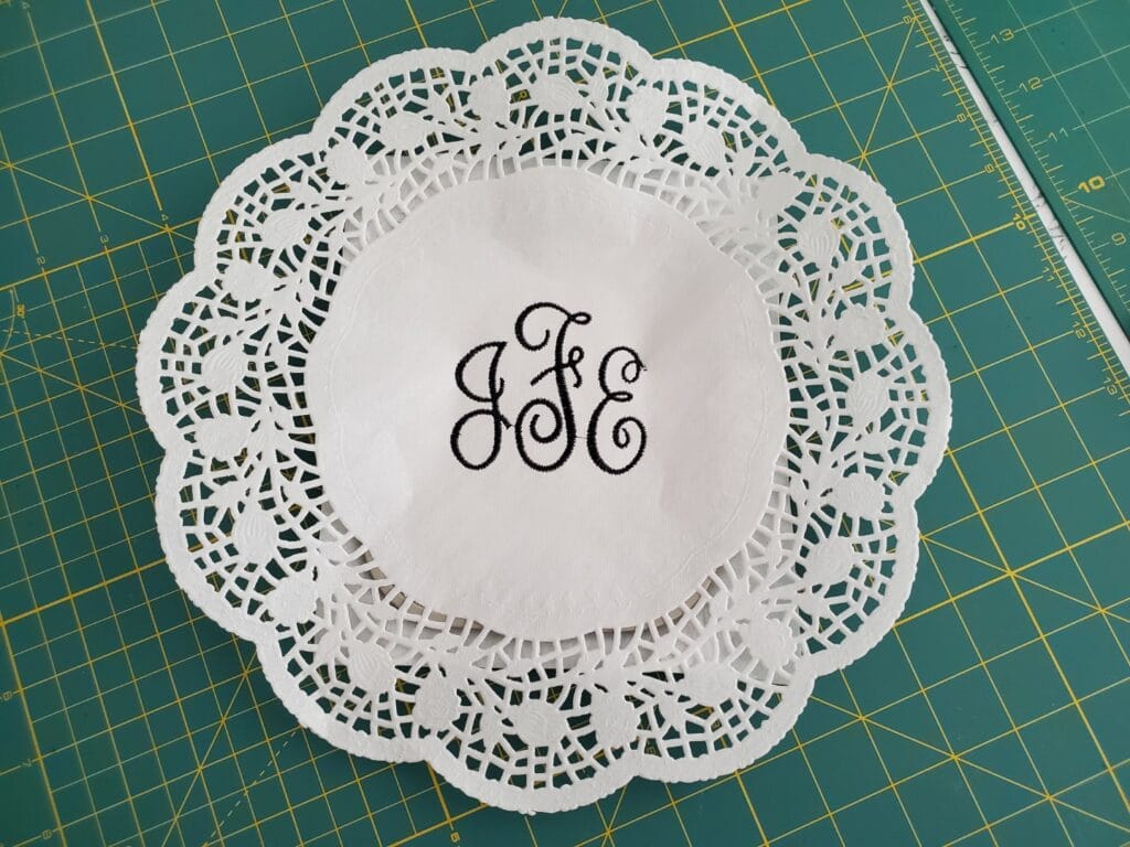 remove the embroidered doily