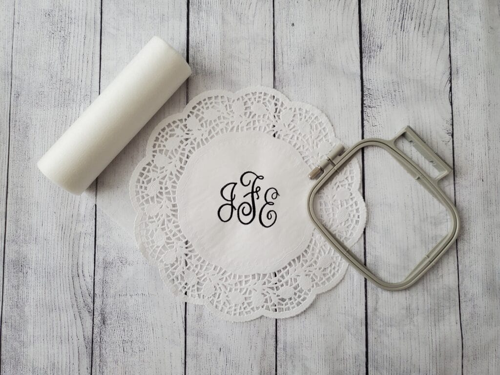 monogrammed doily