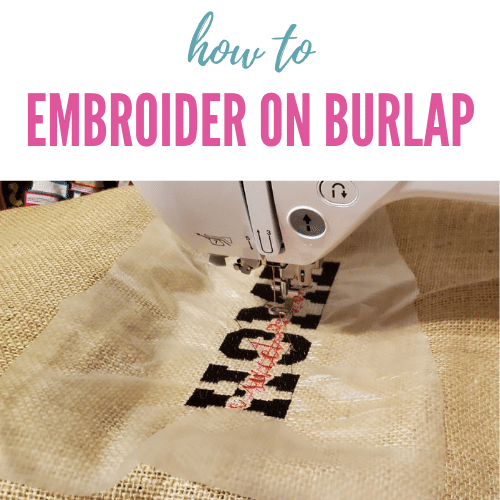 how to embroider on burlap