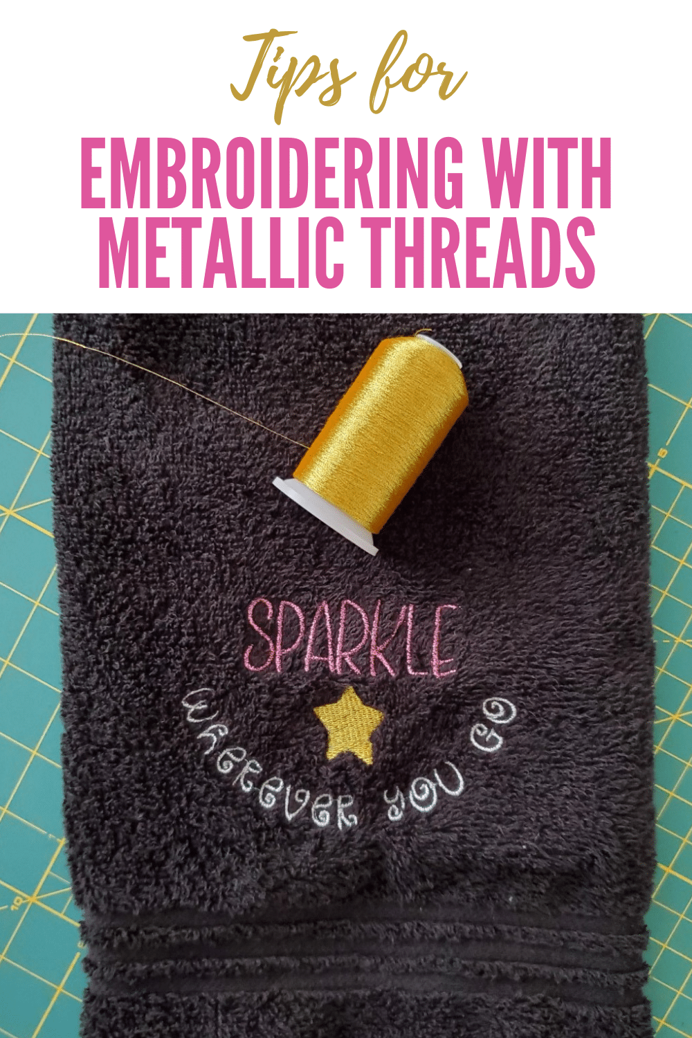 metallic thread embroidery tips