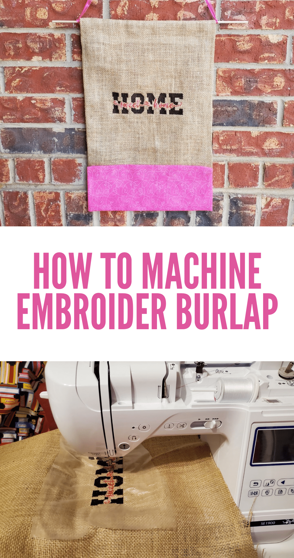 how to machine embroider on burlap