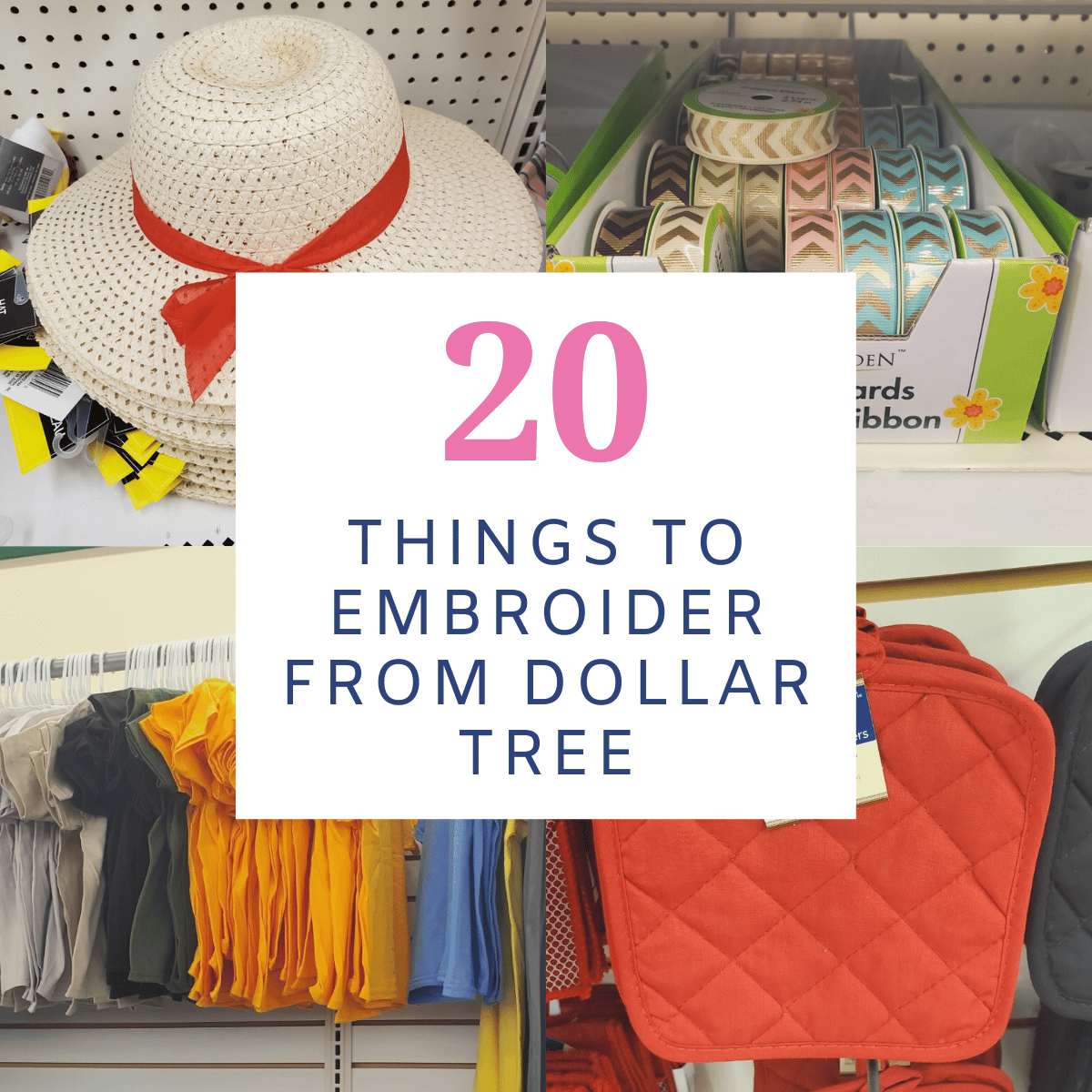 logo 20 things to embroider from dollar tree