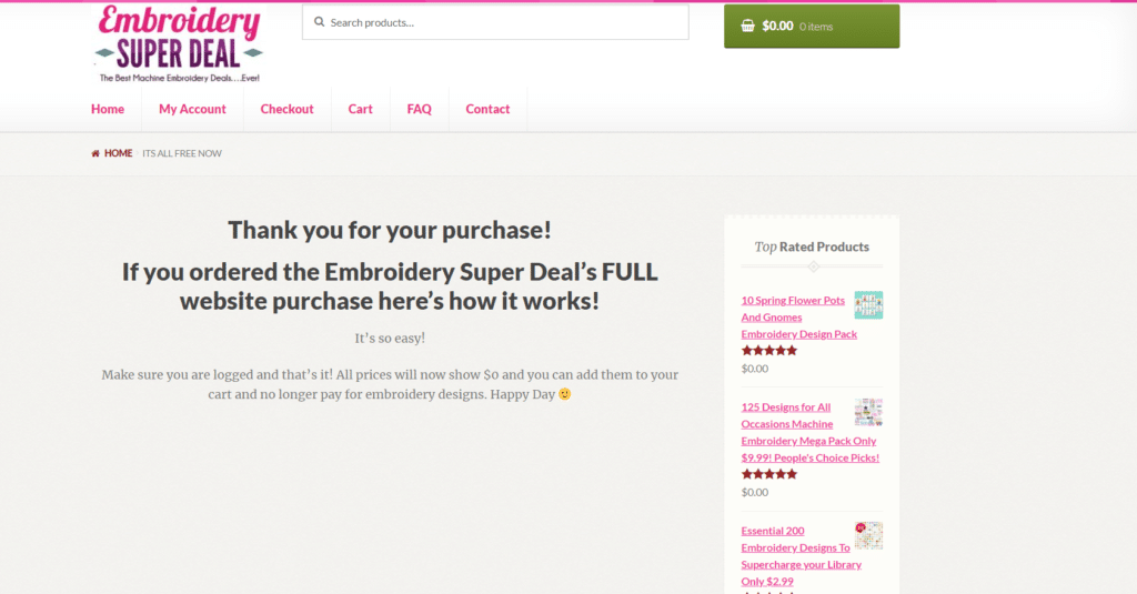 what happens after you purchase embroidery super deal