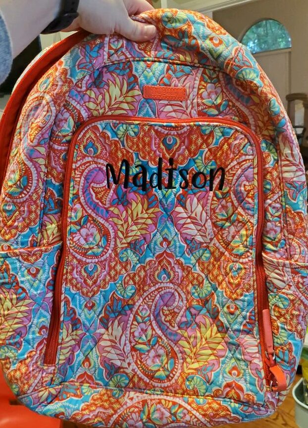 embroidered backpack