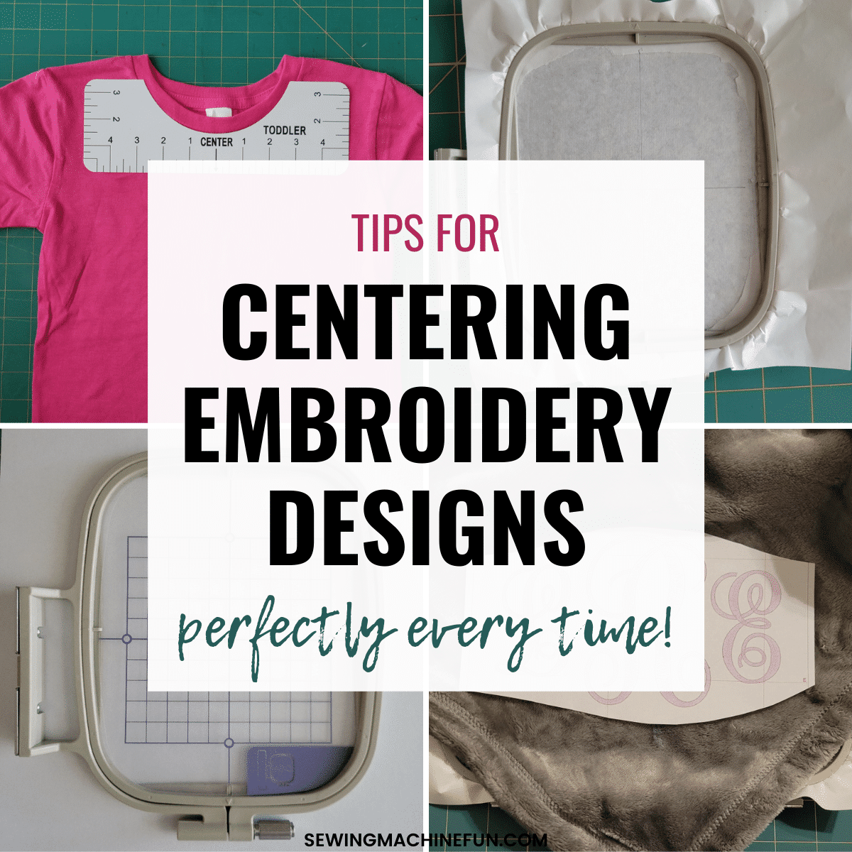 how to center machine embroidery hoop