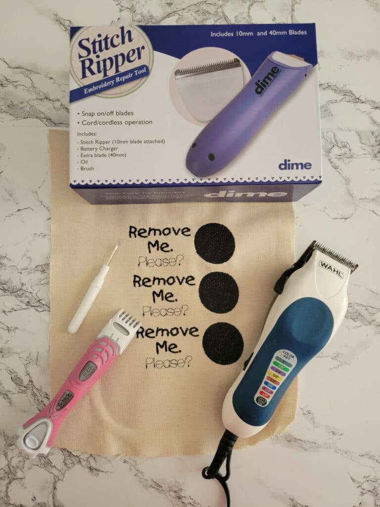 tools for removing embroidery