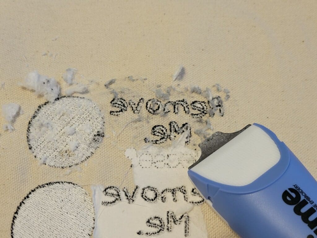 removing satin stitches