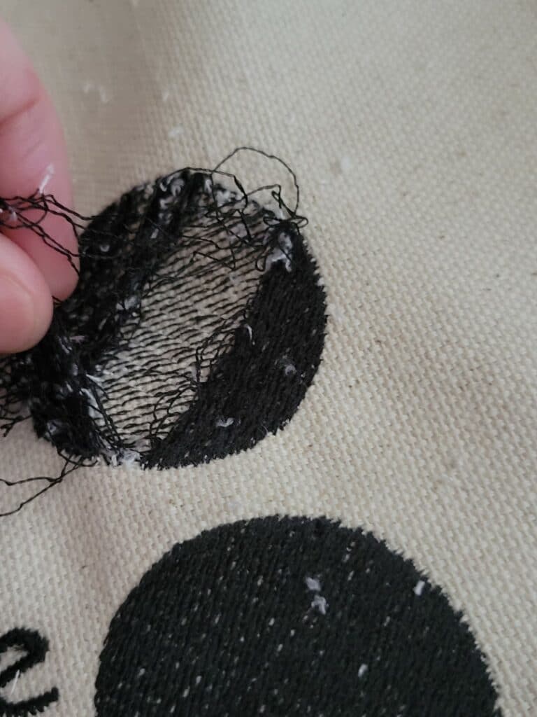 remove threads from the front