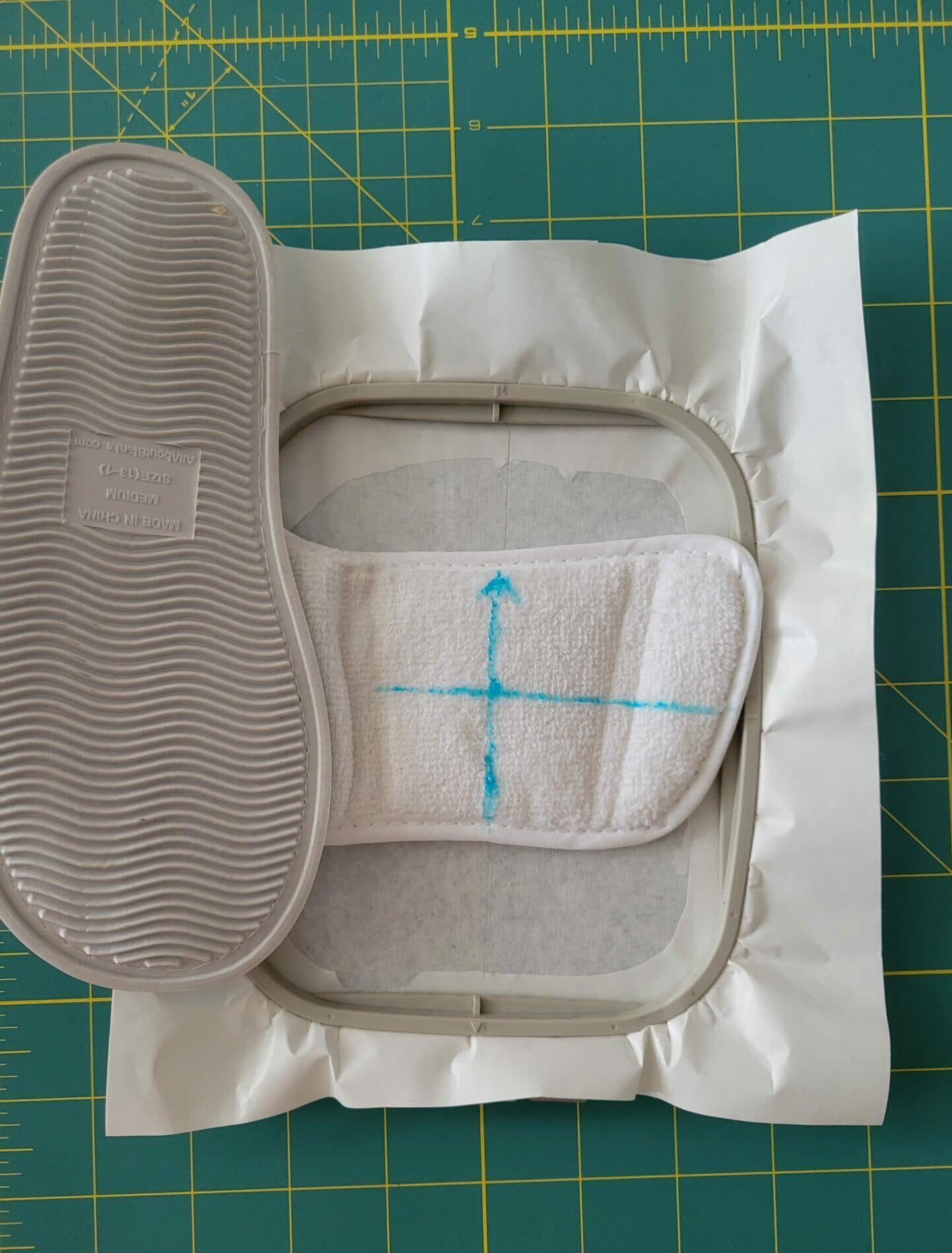 how to float a spa slipper for embroidery