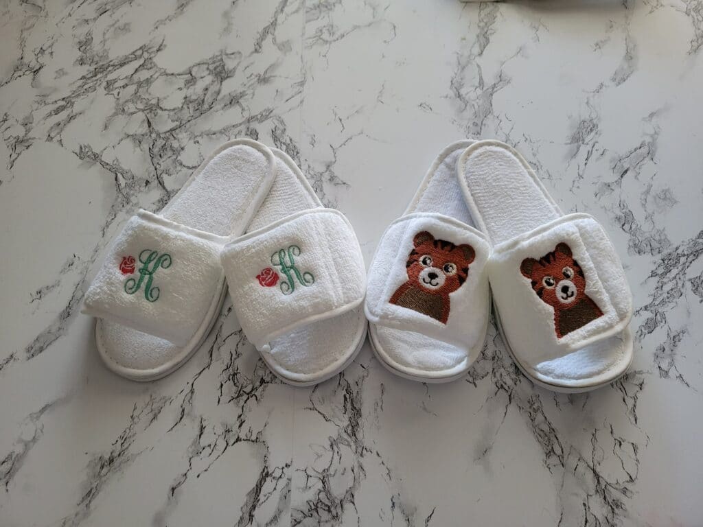 embroidered slippers