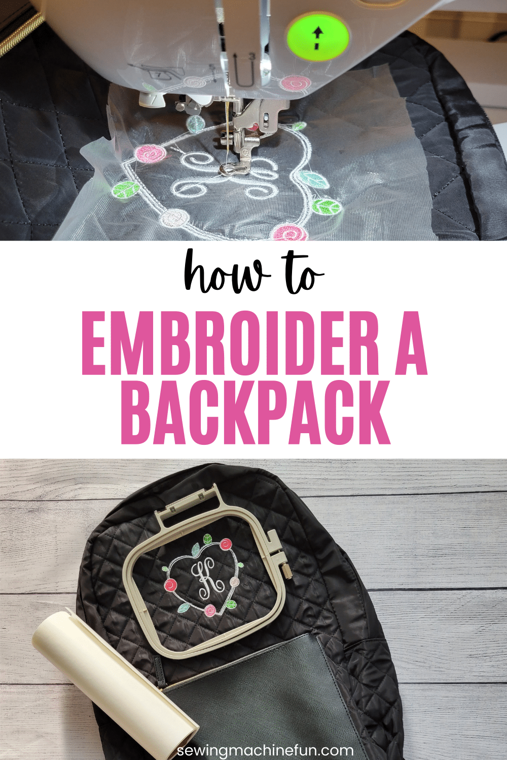 embroider a backpack