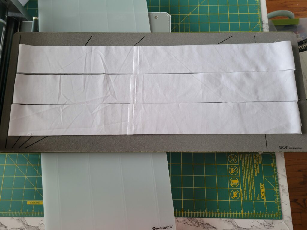 cutting fabric strips with AccuQuilt