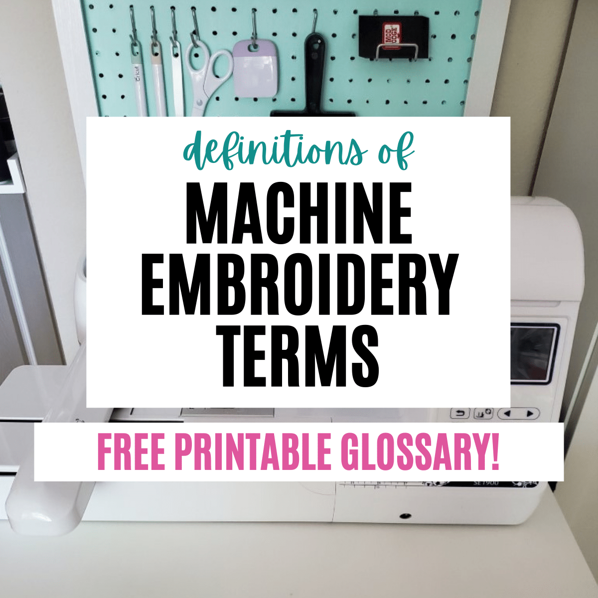 machine embroidery terms glossary