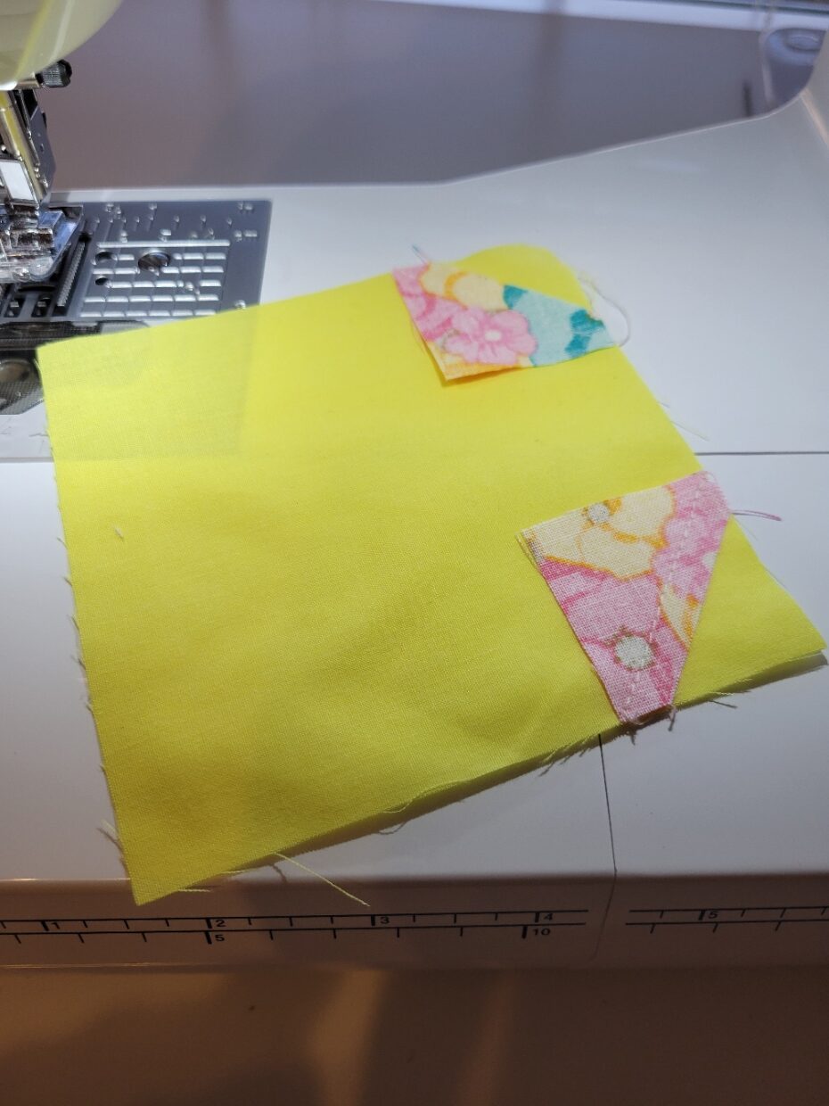 sew corners on pieces