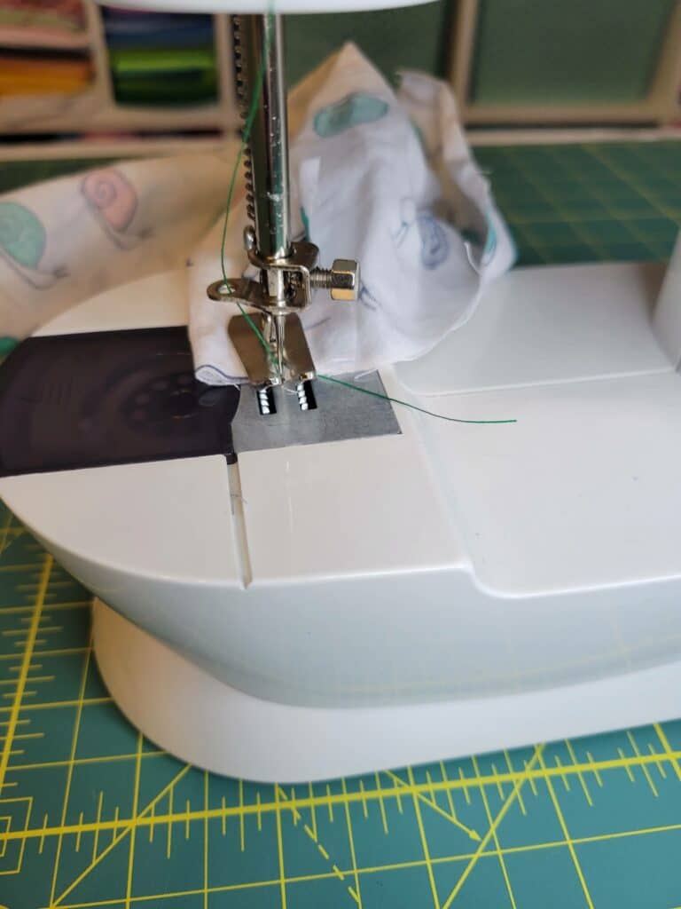 securing seams on a mini sewing machine