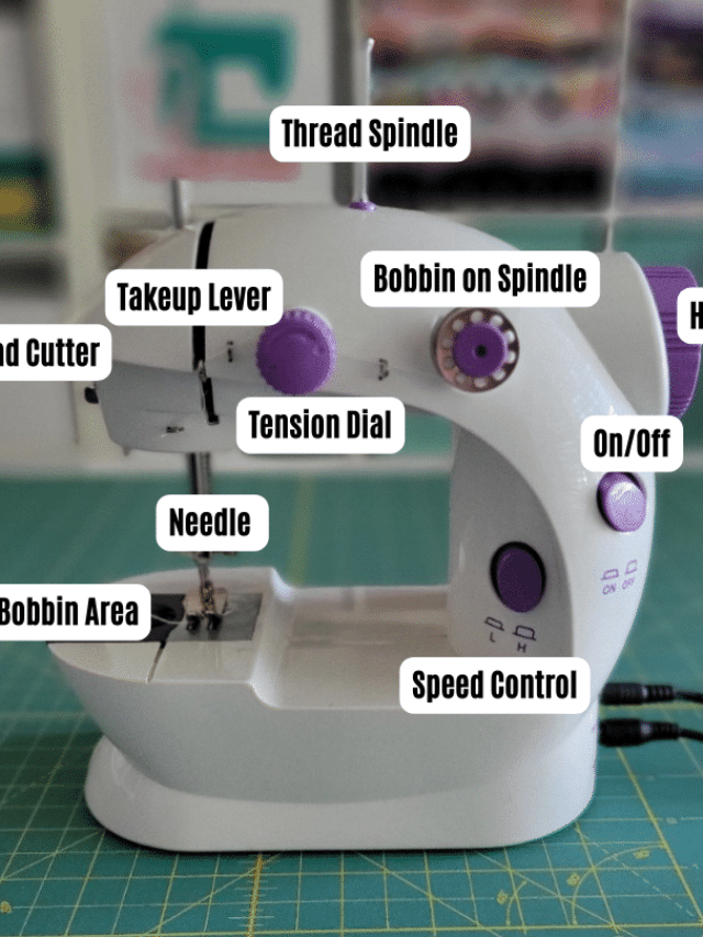 parts of a miniature sewing machine