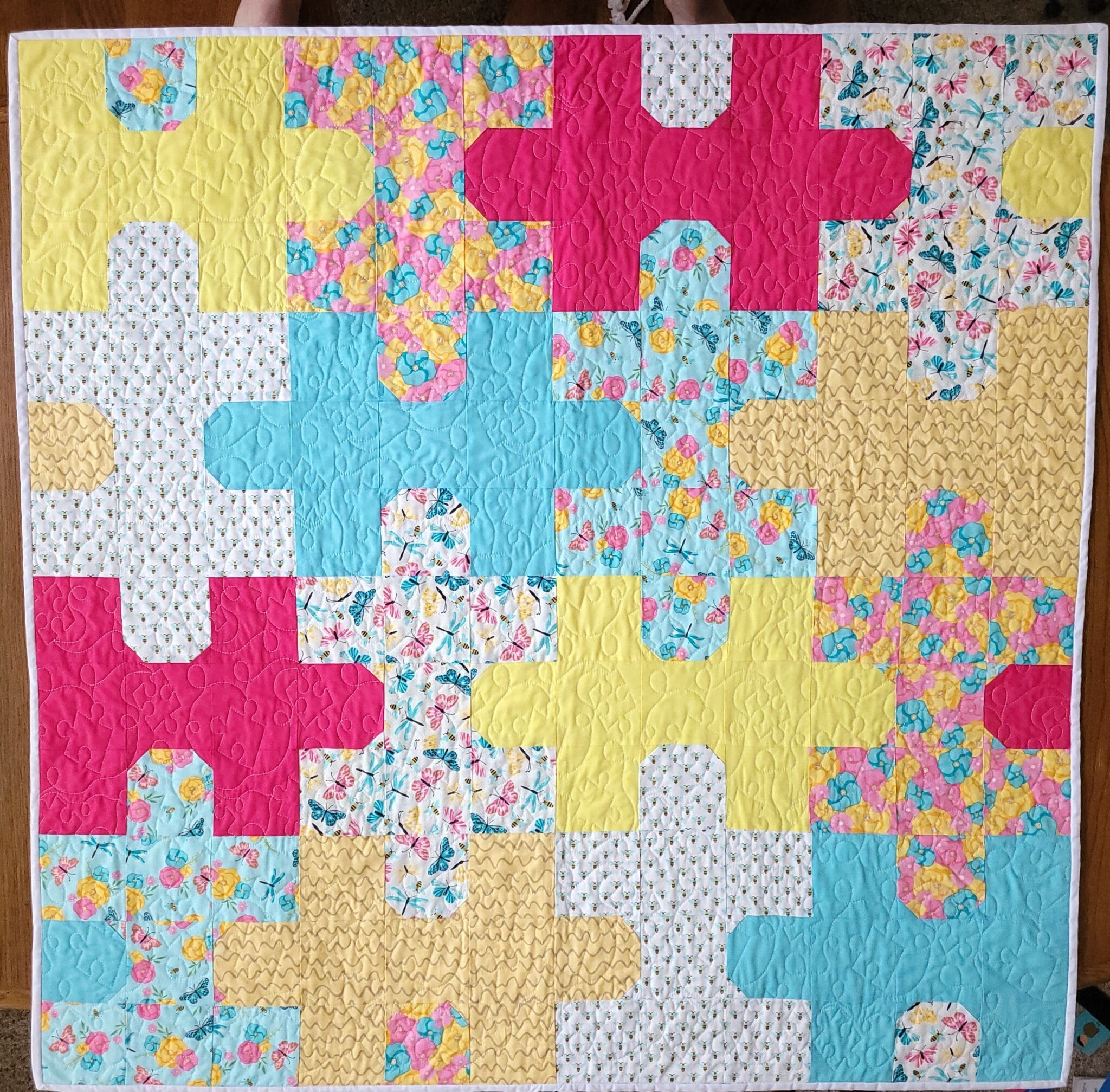 finished puzzle quilt