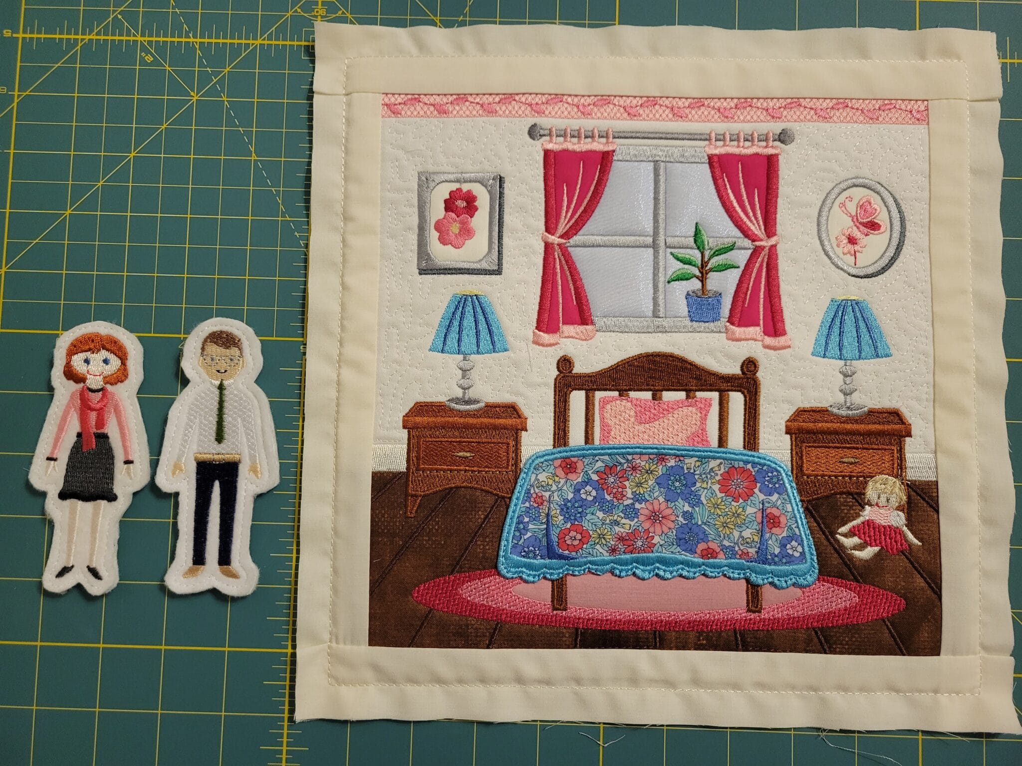 girls' bedroom quilt block